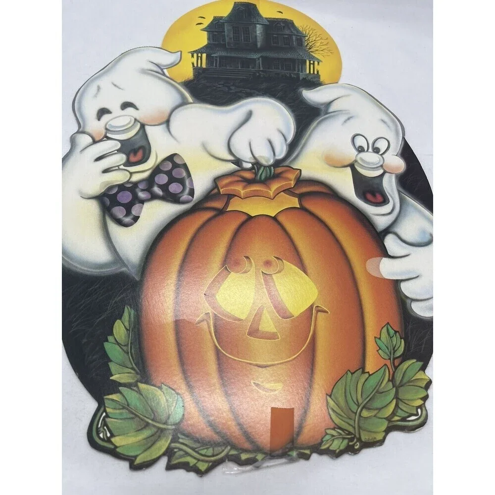 VINTAGE BEISTLE HALLOWEEN GHOST DIE CUT CARDSTOCK DECORATION